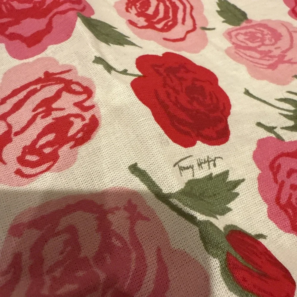 Tommy Hilfiger Pillowcase Sham Standard Red Pink  Roses‎ Flowers NWOT